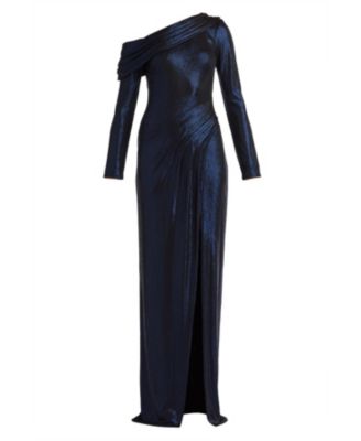 Women's Toryn Metallic Pleated Draped Gown.