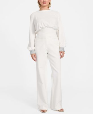 Women's Posa Long-Sleeve Bling Cuff Sweater