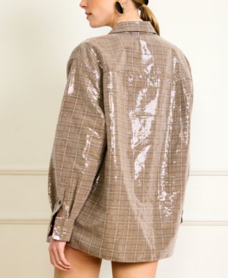 Women's Sequin Detail Oversized Jacket