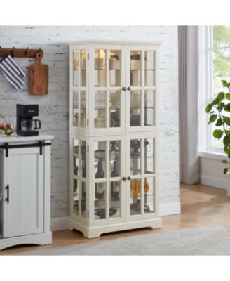 CASAINC Glass with Adjustable Shelves and E26 Bulb Included Curio Display Cabinet