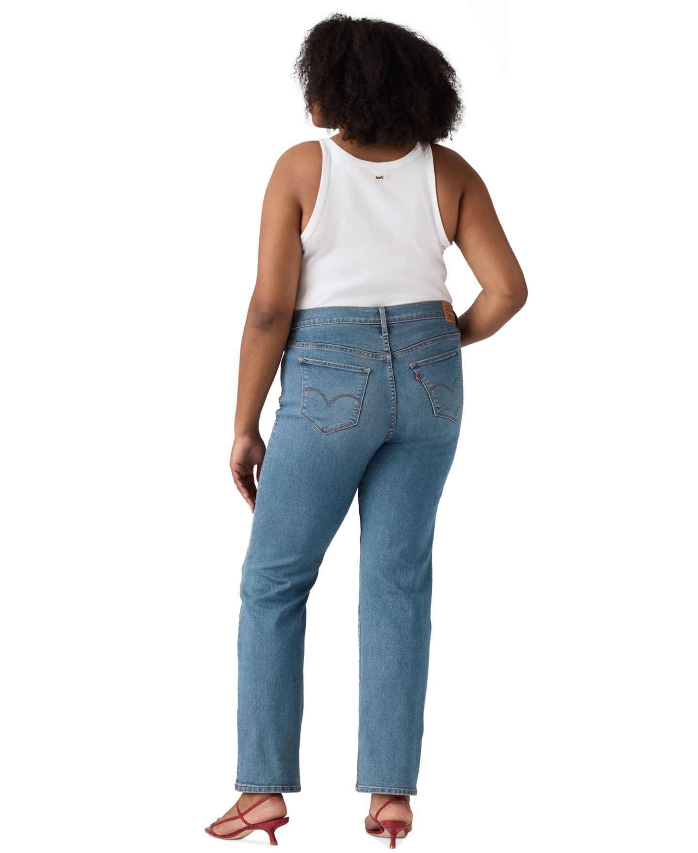 Женские джинсы Levi's Trendy Plus Size 314 Mid-Rise Shaping Straight-Leg, цвет: Индиго — фото 5