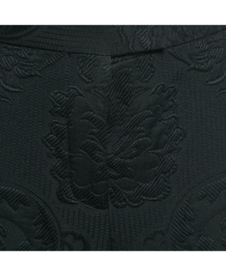 Women's Black Floral Jacquard Lace-Up Trousers