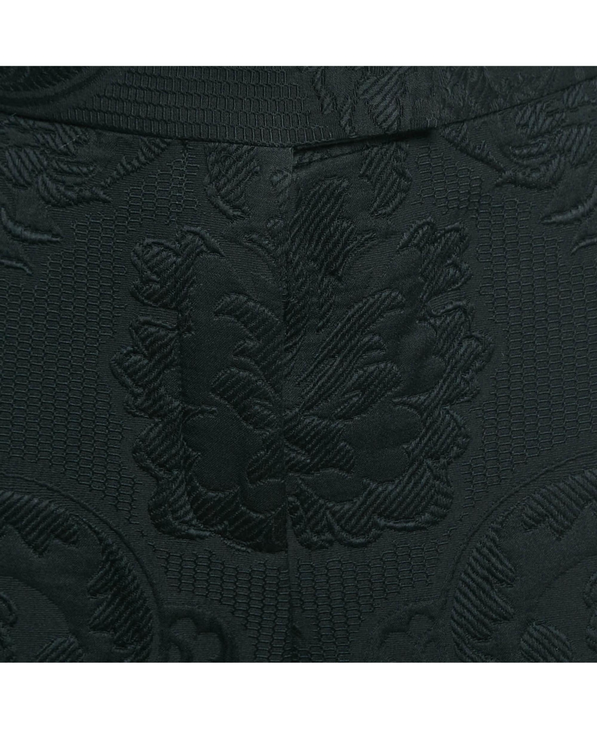 Pre-Owned Salvatore Ferragamo Women's Black Floral Jacquard Lace-Up Trousers