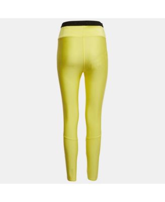 Women's Yellow Logo Print Jersey Leggings