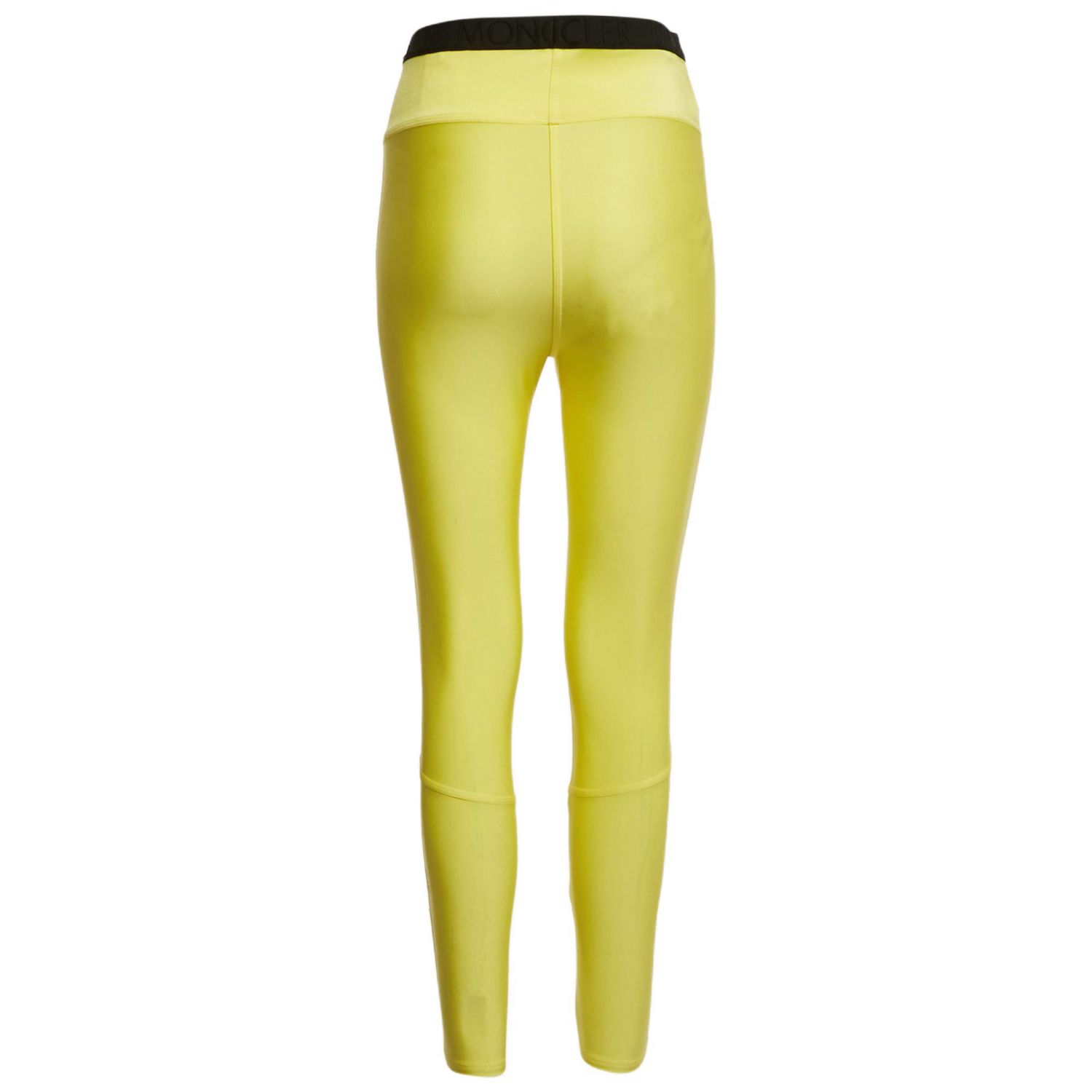 Women's Yellow Logo Print Jersey Leggings