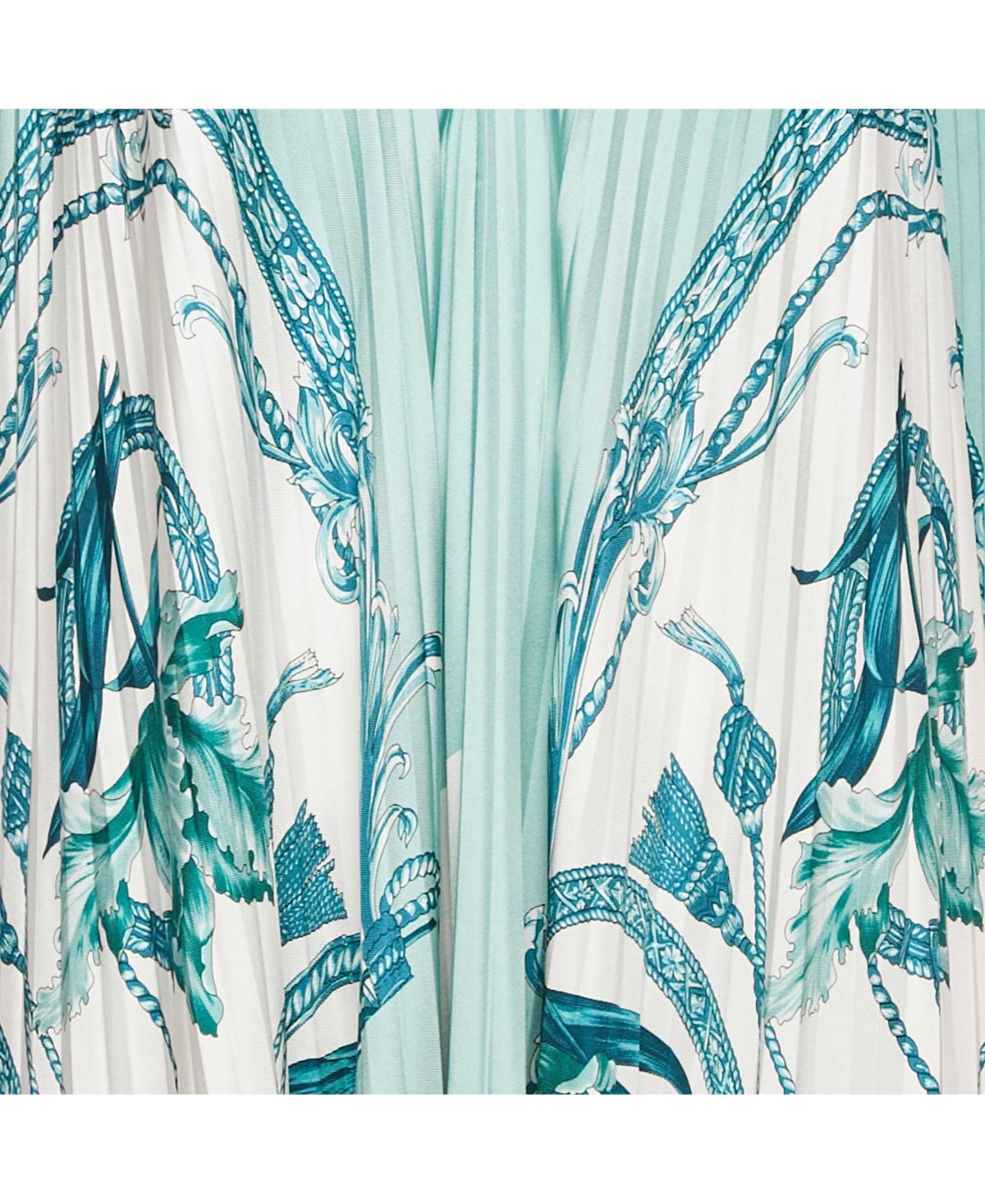 Pre-Owned Salvatore Ferragamo Women's Womens's Blue Floral Print Satin Plisse Midi Dress