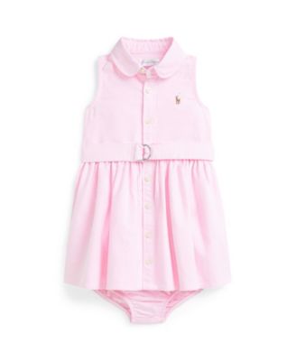 Baby Girls' Sleeveless Oxford Shirtdress and Bloomer, 2-Piece Set