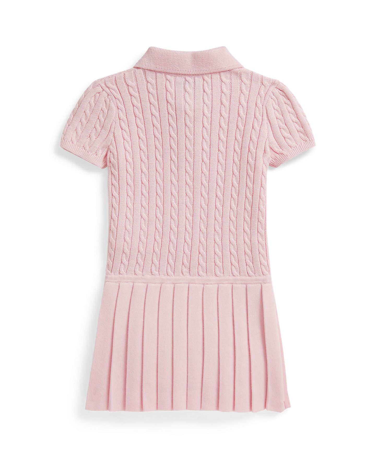Платье Polo Ralph Lauren Mini-Cable Polo Sweater Dress для девочек-малышей, цвет: Розовый — фото 2