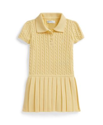 Baby Girls' Mini-Cable Polo Sweater Dress