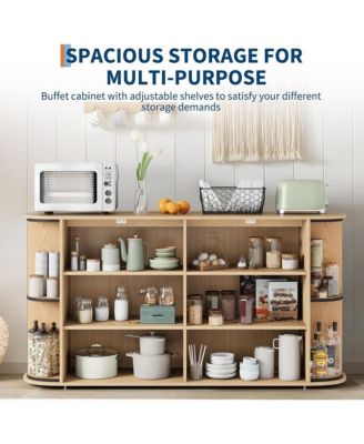 63" Sideboard Buffet Cabinet with Storage,Modern Wooden Sideboard,Media Console Cabinet for Dining Room, Living Room