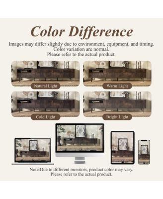 78" Mid Century Modern TV Stand with Storage Cabinets