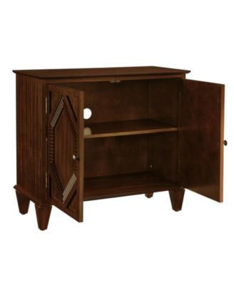 33.6" Retro Wooden Storage Cabinet Symmetrical Geometric Display Cabinets