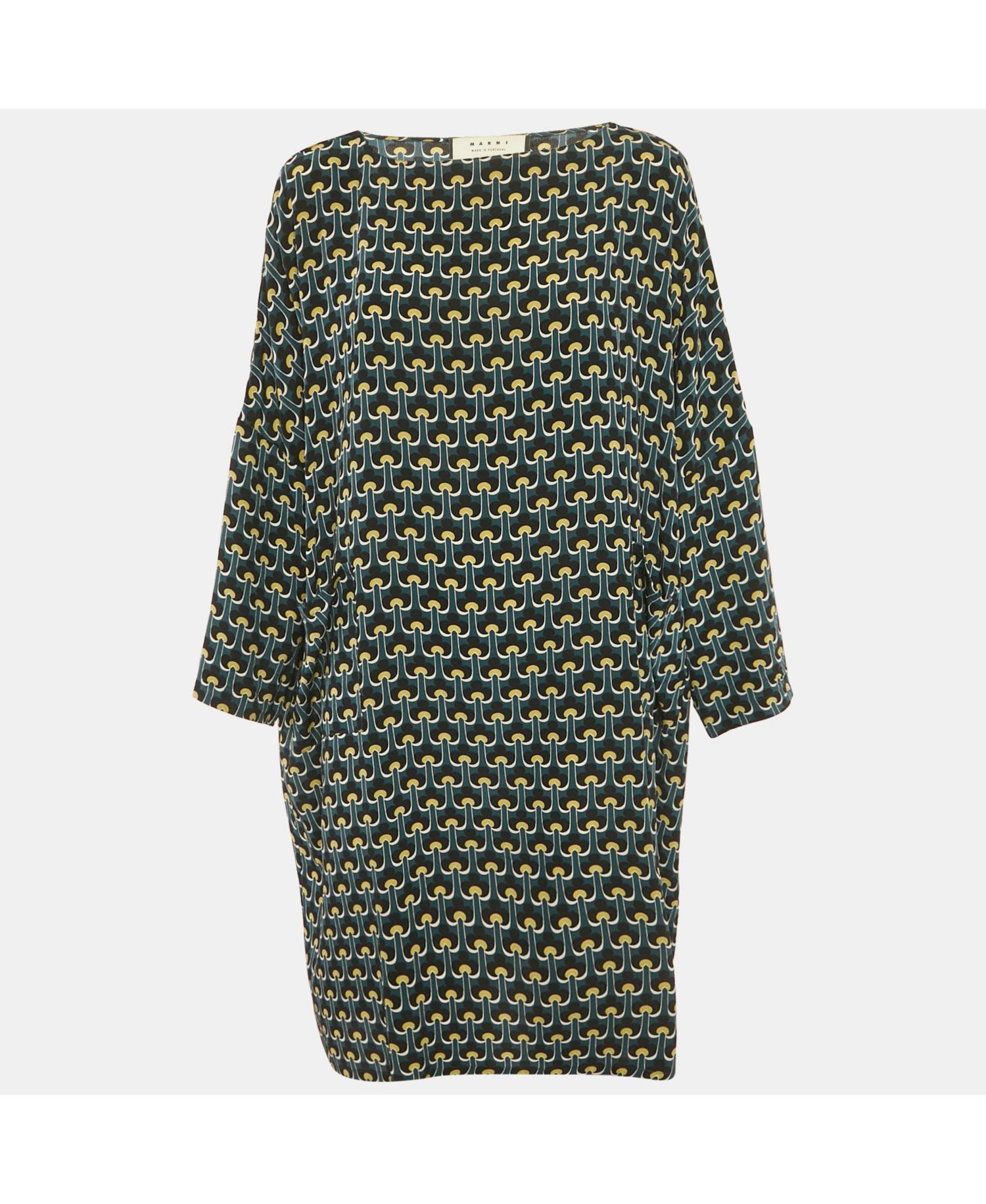 Women's Multicolor Printed Silk Loose Fit Short Dress