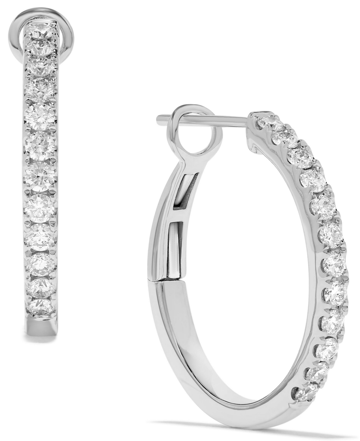 Macy's Diamond Hoop Earrings (5/8 ct. t.w.) 14k Yellow Gold (also White Gold)