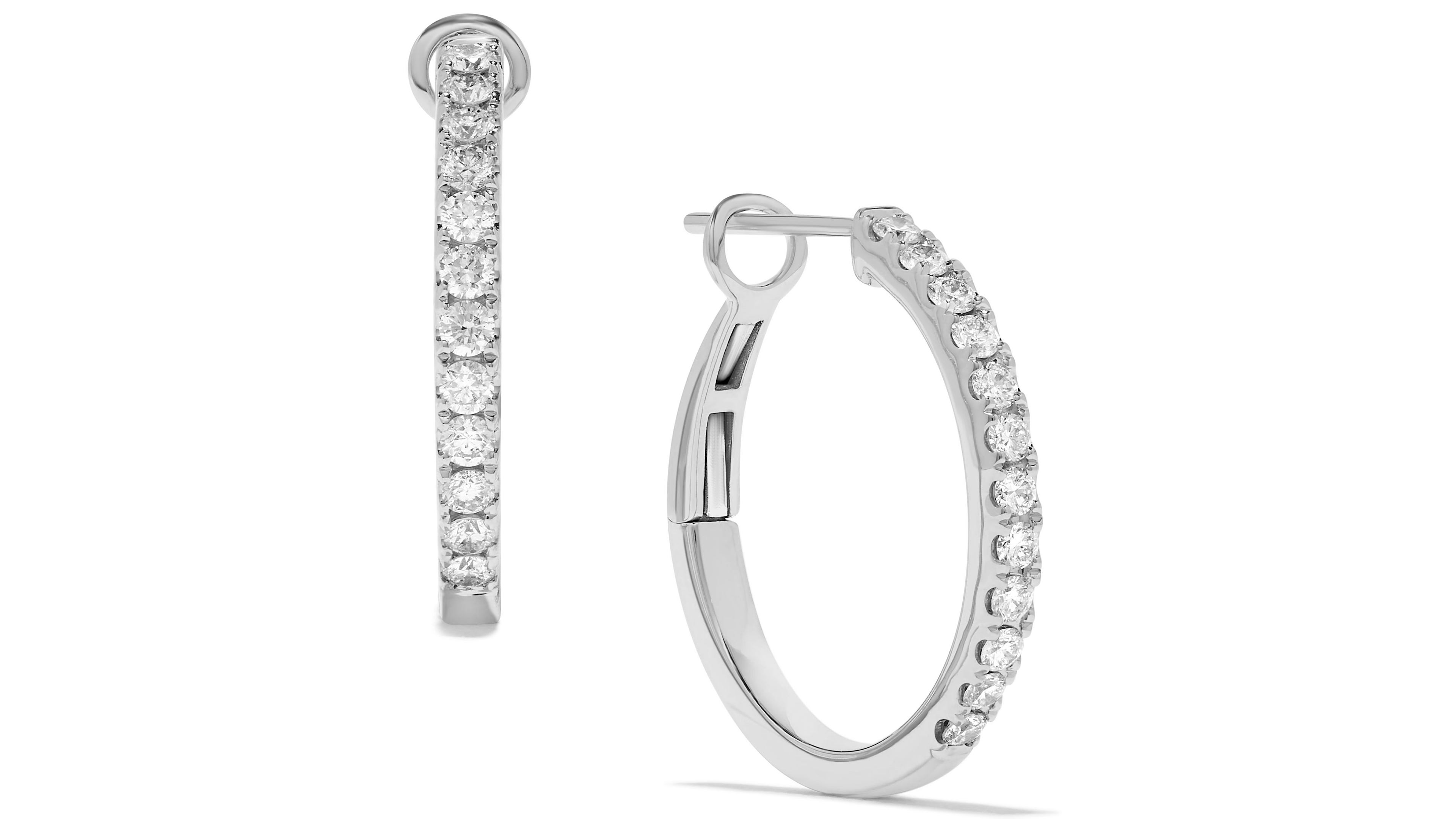 Macy's Diamond Hoop Earrings (5/8 ct. t.w.) in 14k Yellow Gold (also in 14k White Gold)