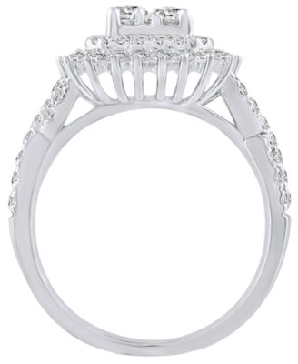 Diamond Cluster Engagement Ring (1-1/4 ct. t.w.) in 14K White Gold