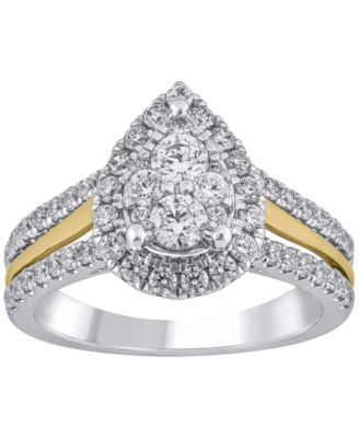 Diamond Engagement Ring (1 ct. t.w.) in 14k White and Yellow Gold