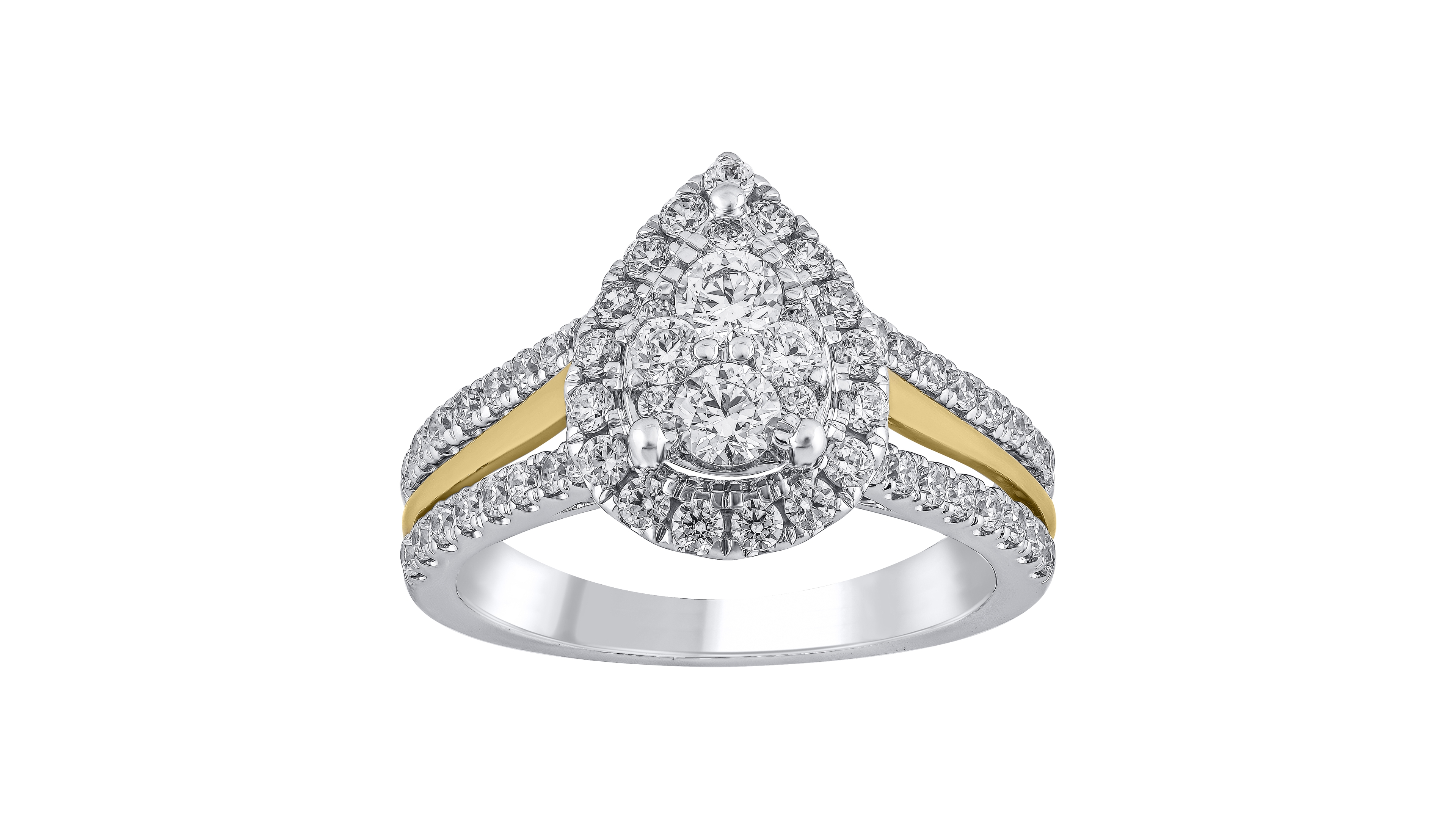 Macy's Diamond Bridal Ring (1 ct. t.w.) in 14k White and Yellow Gold