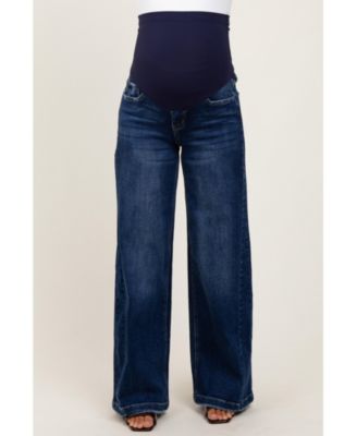 Maternity Navy Baggy Wide Leg Jeans