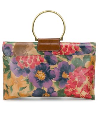 Belvi French Hydrangeas Printed Top Handle Crossbody Bag
