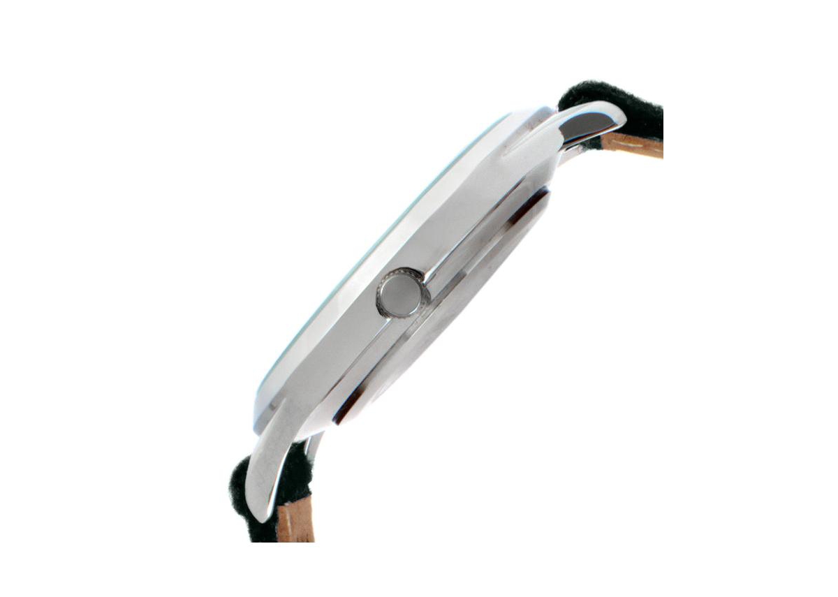 Peugeot Men's Round 40mm Steel Case with Green Wool/Leather Strap