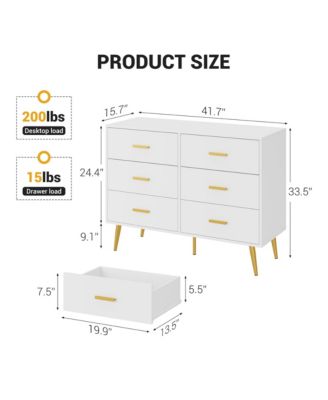 Dresser With 6 Drawers for Bedroom Storage Drawers Chest of Drawers