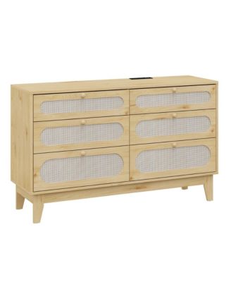 6 Drawer Dresser for Bedroom, Wide Modern Chest of Drawers