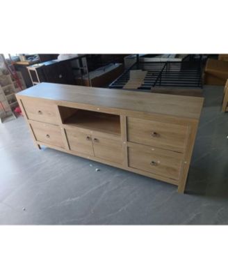 Rustic 6-Door Wooden TV Cabinet – Wide Storage Console for Media Devices, Electronics & Stylish Entertainment in Living Room