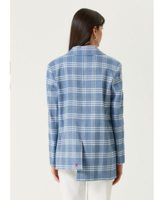 Women's Linen-Blend Checked Free Heaven Blazer