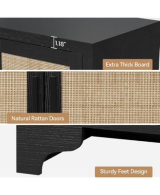 4-Door Boho Sideboard Buffet Cabinet