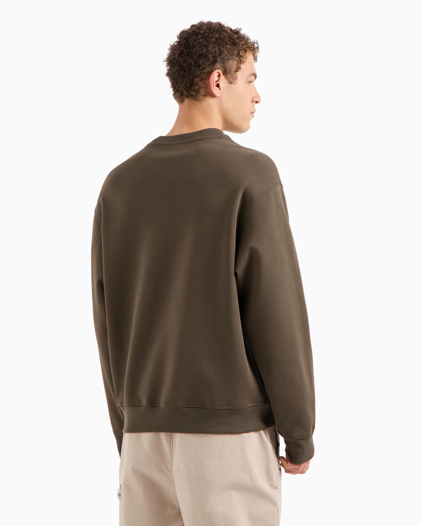Мужские толстовки A|X Armani Exchange Regular-Fit Eagle Logo Embroidered, цвет: Чёрный оливковый — фото 4