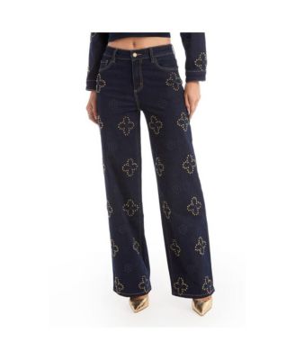 Women's Kaia Studded High Rise Jean - Indigo