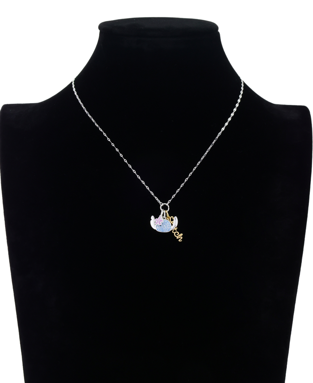 Disney Cubic Zirconia Stitch Charm Pendant Necklace