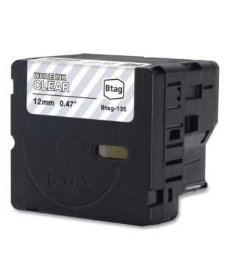 BTAG135 0.47 in. x 13.1 ft. Genuine P-Touch BTAG Label Tapes - White on Clear