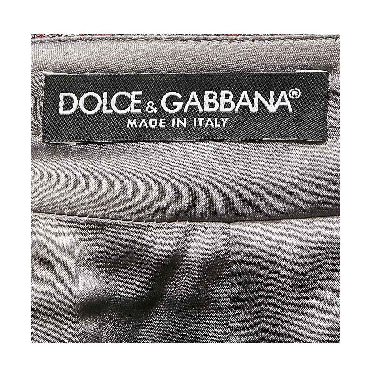 Pre-Owned Dolce & Gabbana Women's Metallic Jacquard Flared Mini Skirt