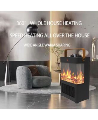 Electric Fireplace Heater for Indoor Use, 1500W Space Heater Fireplace with 3D LED Flame, Double Safety Protection
