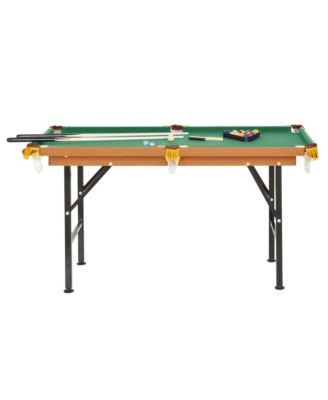 55Inch Folding Pool Table with Professional Green Felt and Complete Accessory Set Space Saving Billiards Table
