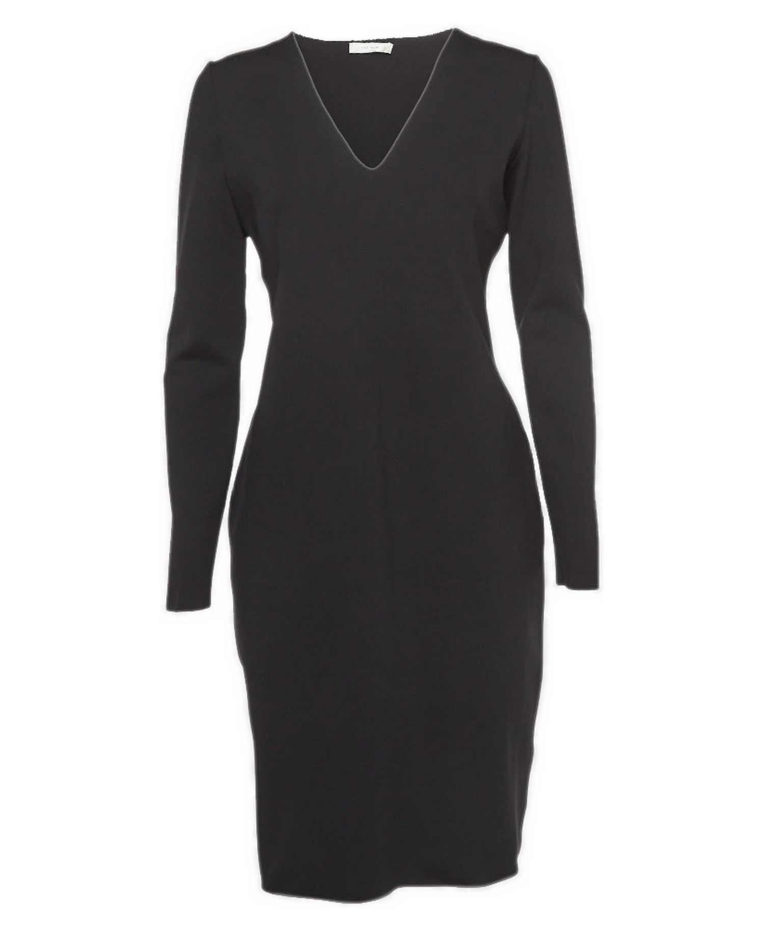 Women's Black Jersey V-Neck Mini Dress