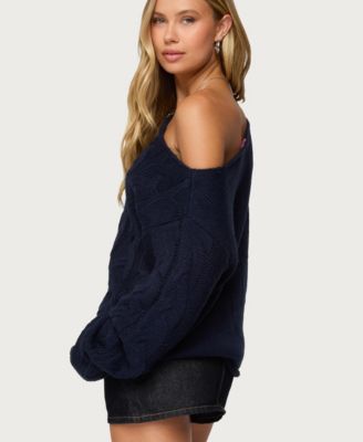 Women's Nellie Off Shoulder Cable Knit Sweater