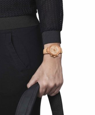 Unisex Rose Gold Silicone Bracelet Watch, 38mm