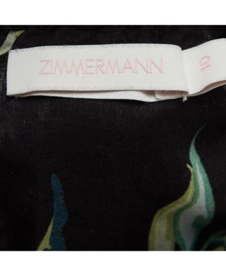 Women's Black Floral Print Cotton