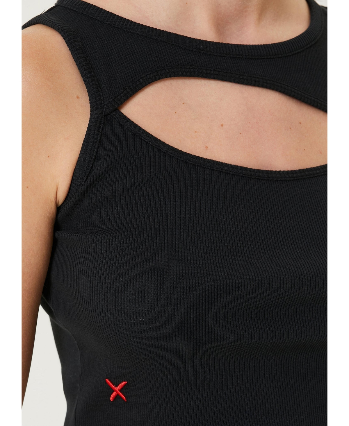 Pcfg Women's Ribbed Stretch Cotton-Blend Cropped Tank Top