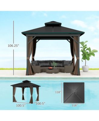 10' x 10' Hardtop Gazebo with Netting & Sidewalls
