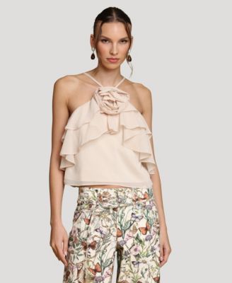 Women's Ruffle Halter Neck Top