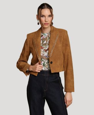 Women's Cropped Spread Collar Blazer