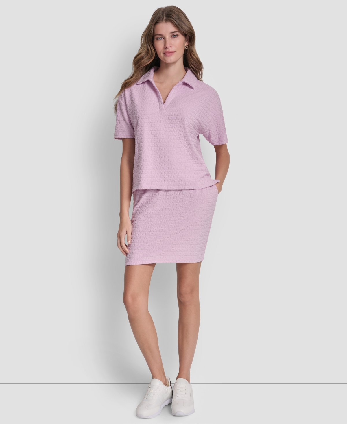 Dkny Jeans Women's Boxy Polo Collared T-Shirt