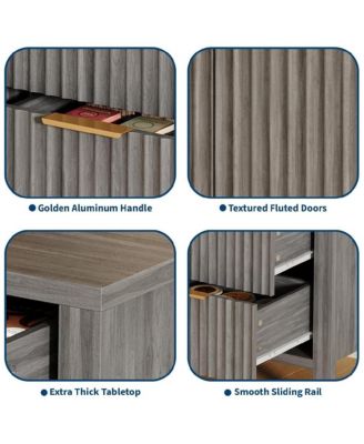 47" Buffet Sideboard Cabinet with 2 Doors & 3 Drawers, Wood Console Table