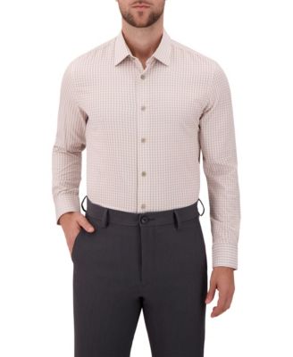 Men's 4-Way Check-Print Woven Dress Shirt