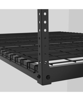 Max Series 48 in. W x 96 in. D x 24 - 40 in. H Black Heavy Duty Ceiling Mounted Overhead Garage Storage Rack-GR48BMAX-E