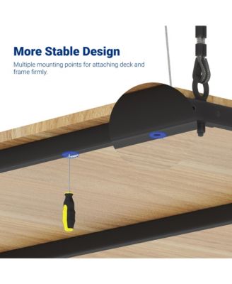 GL2B-E– 4×4 FT GARAGE LIFTING STORAGE RACK WITH RUBBERWOOD PLATFORM  (BLACK)